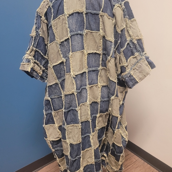 Magnolia Pearl Cotton patch denim Dashi kimono - Picture 5 of 7